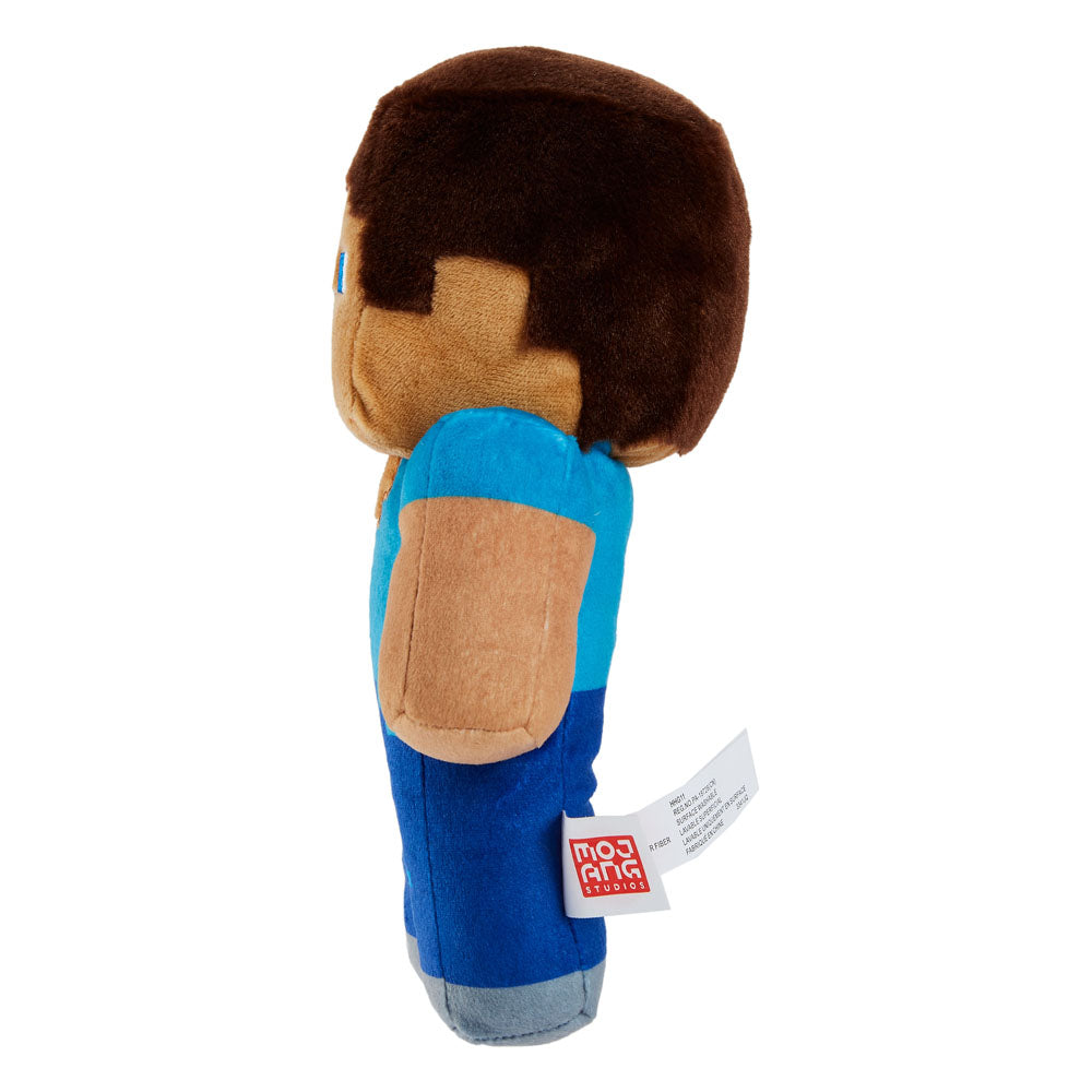 Gros plan sur la tête de la peluche Steve Minecraft