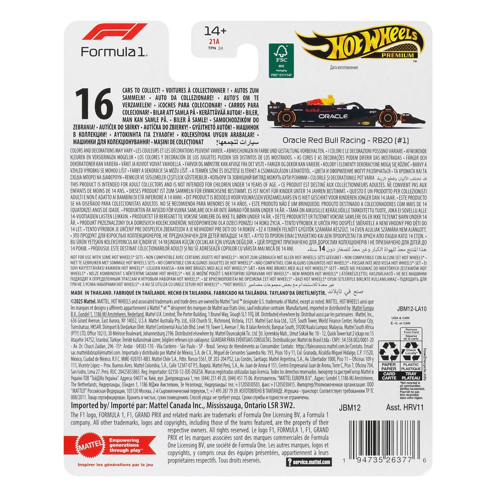 Détail du véhicule Hot Wheels Premium Red Bull Racing RB20 #1