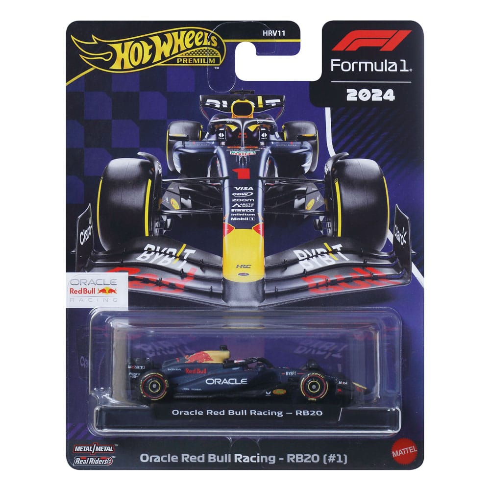 Hot Wheels F1 Max Verstappen 2024 sur socle d'exposition