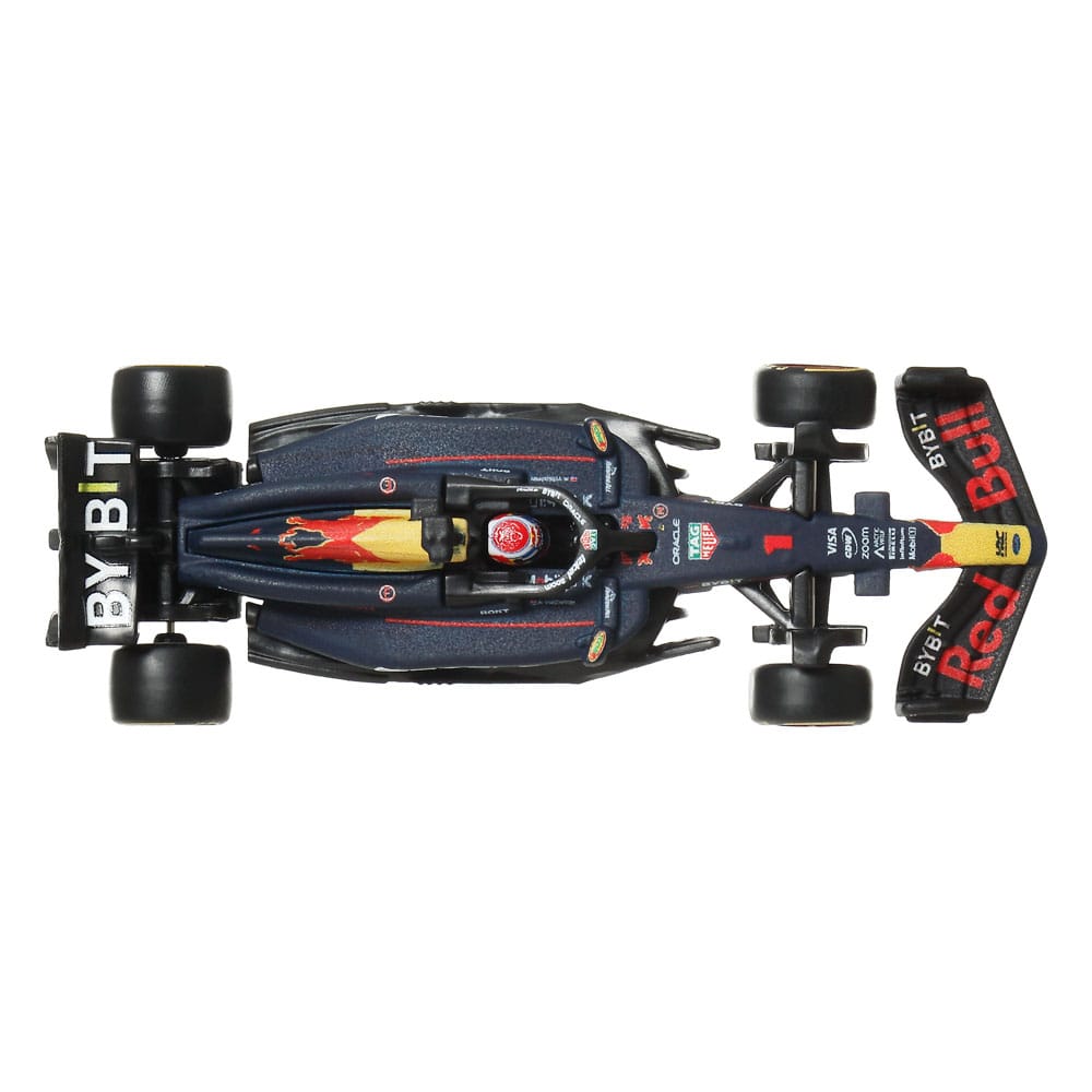 Vue latérale de la voiture Hot Wheels F1 Oracle Red Bull Racing RB20 1/64
