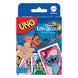 Boîte du jeu de cartes UNO Lilo & Stitch Mattel avec les personnages