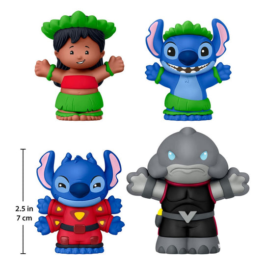Logo Fisher-Price et Mattel sur l'emballage des figurines Lilo & Stitch