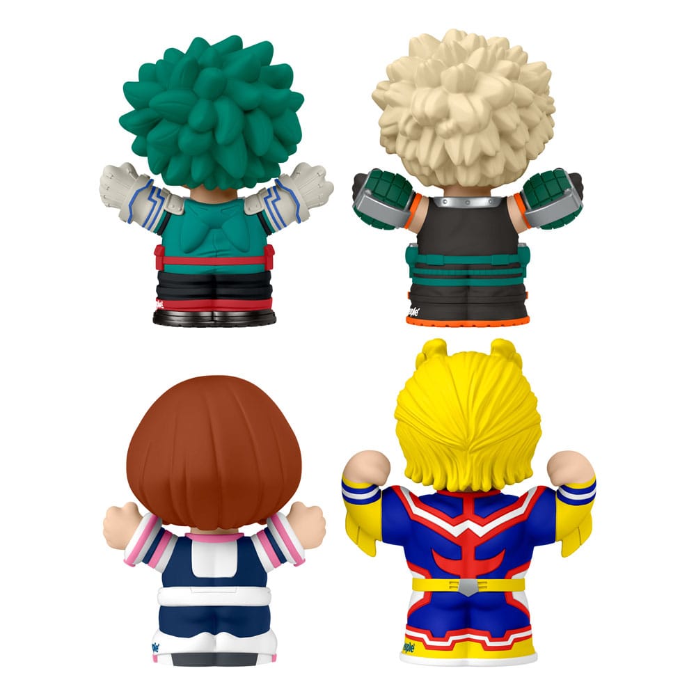 Gros plan sur les visages des figurines MHA Little People