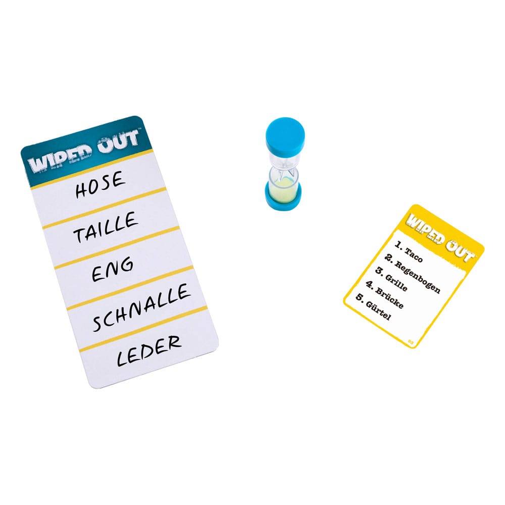 Logo Mattel et titre Wiped Out sur la boîte du jeu allemand