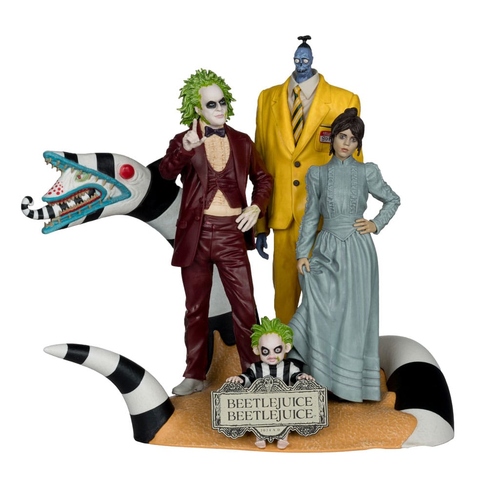 Pack 4 statuettes Beetlejuice Beetlejuice McFarlane Toys en boîte-fenêtre
