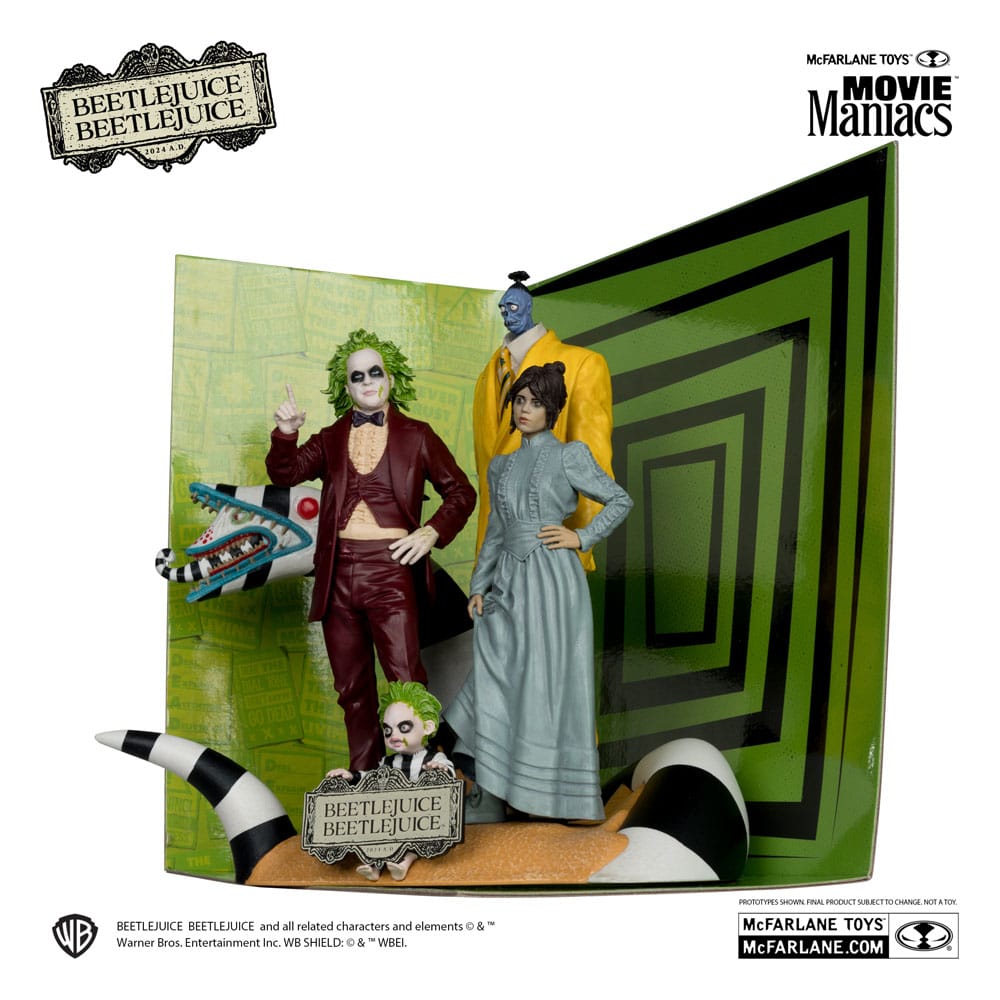 Détail statuette Beetlejuice PVC 15cm sur socle