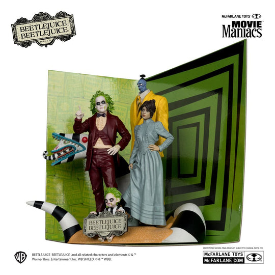 Détail statuette Beetlejuice PVC 15cm sur socle