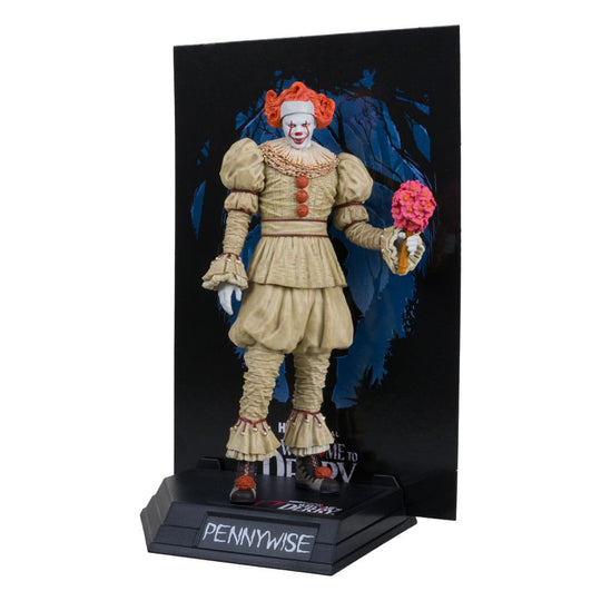 Statuette Pennywise Welcome to Derry McFarlane Toys (Flashback) vue de face, 16 cm