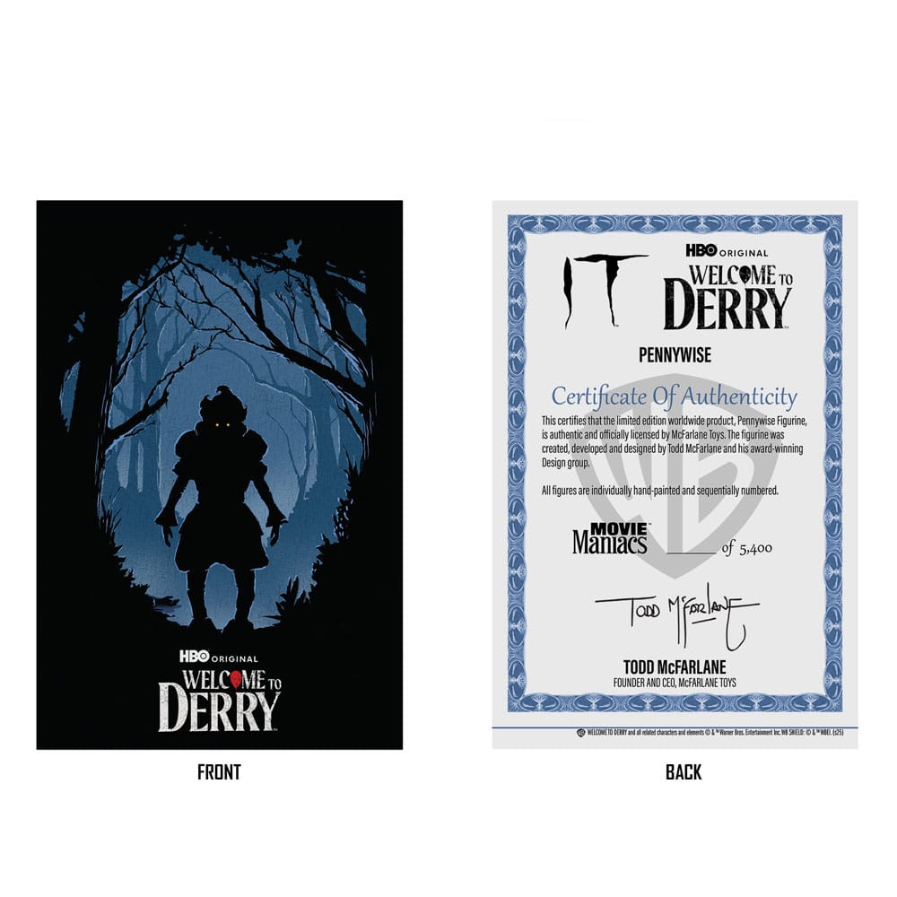 Comparaison de taille de la statuette Pennywise 16 cm avec un objet de référence