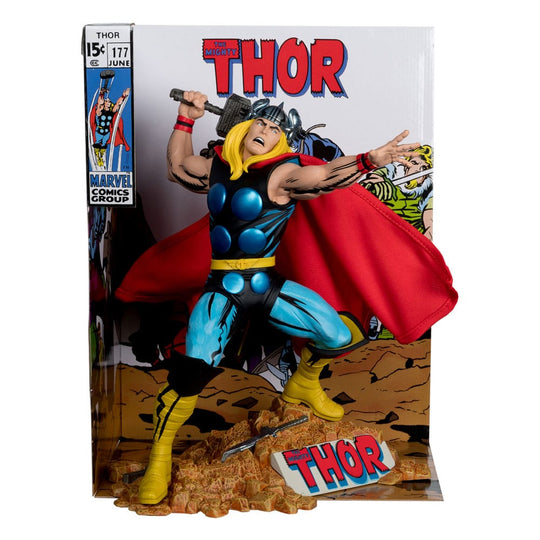 Statuette Thor Mighty Thor #177 McFarlane Toys vue de face avec Mjolnir