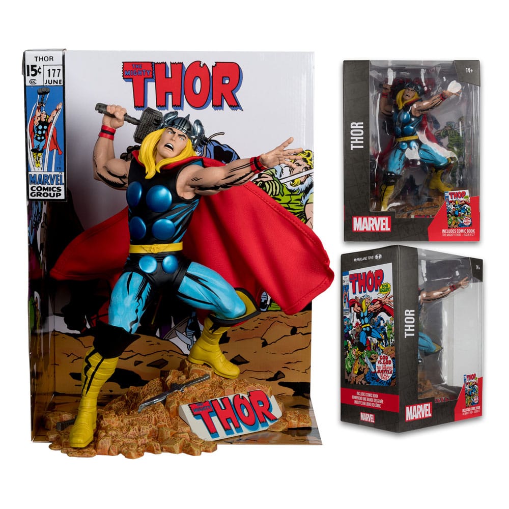 Statuette Thor McFarlane Toys avec la bande dessinée Mighty Thor #177 incluse