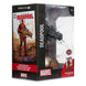 Statuette Deadpool McFarlane Toys, vue de 3/4, montrant les détails du socle