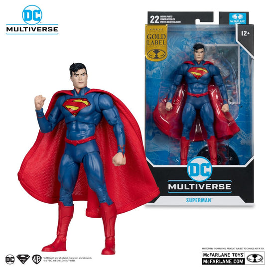 Vue arrière de la figurine Superman The New 52 Gold Label, détails du costume