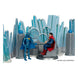 Vue latérale du playset Forteresse de Solitude avec décor kryptonien