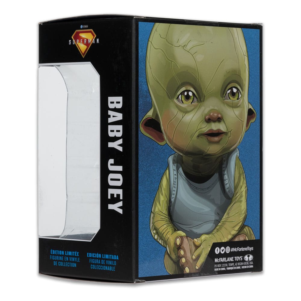 Détail de l'emballage boîte-fenêtre de la figurine Baby Joey Superman Todd's Mods