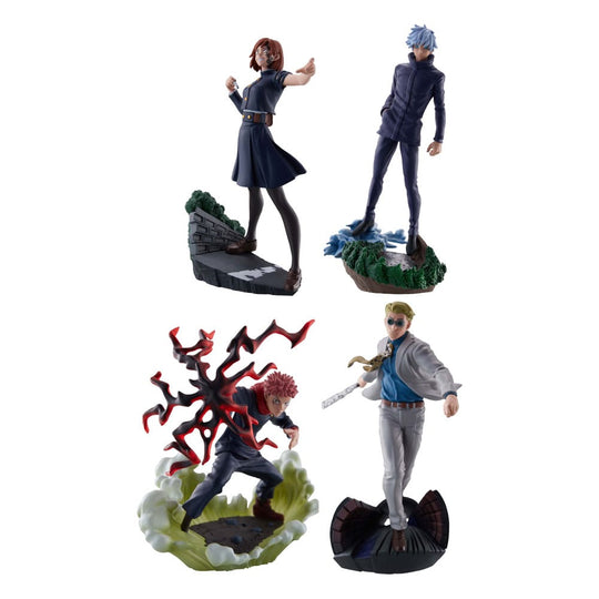 Pack de 4 figurines Petitrama Jujutsu Kaisen Vol.2 Megahouse, vue d'ensemble