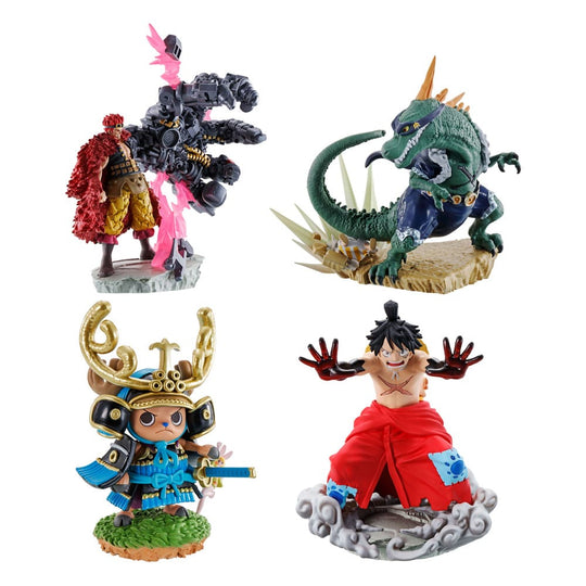 Set complet de 4 figurines One Piece Petitrama Logbox Re Birth Wanokuni Vol. 2