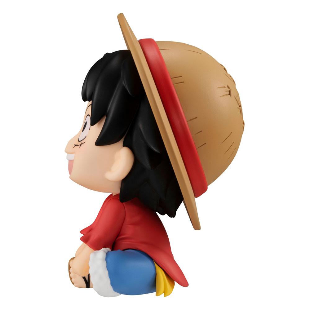 Détail du visage de la statuette Monkey D. Luffy Look Up
