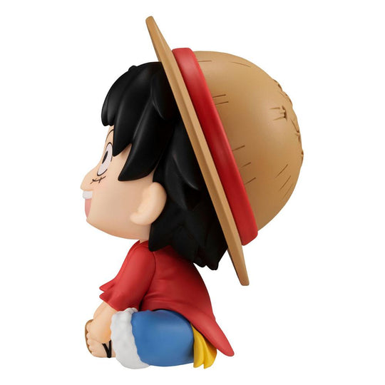 Détail du visage de la statuette Monkey D. Luffy Look Up