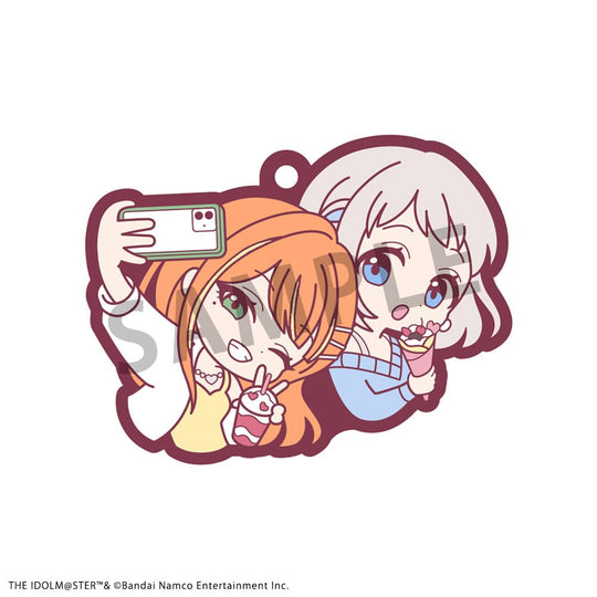 Détail d'un charm Idolmaster en caoutchouc