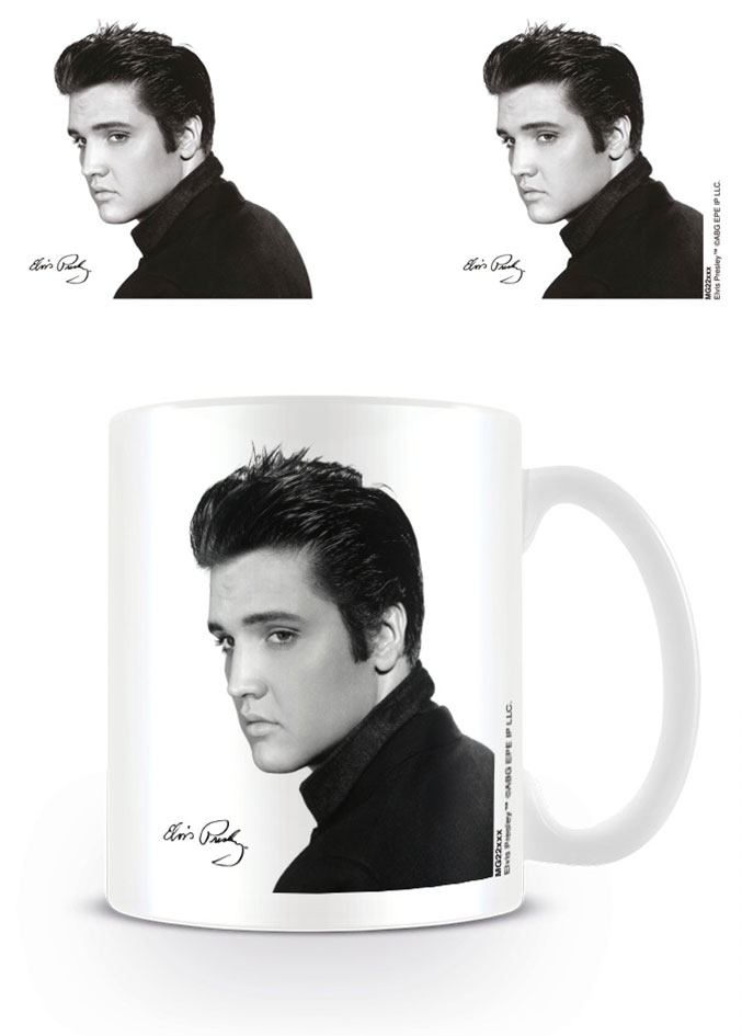 Mug en céramique Elvis Presley Portrait officiel de Pyramid International, vue de face avec l'image du chanteur.