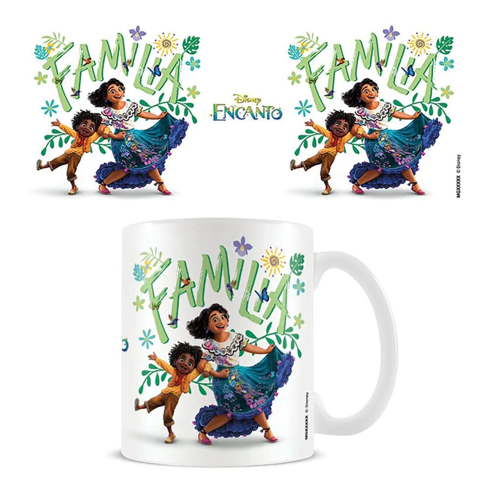 Mug Encanto Familia Madrigal officiel, en céramique blanche, illustrant les personnages Disney du film