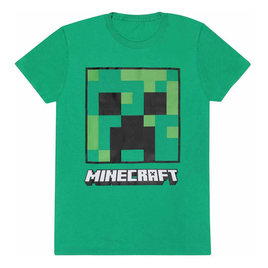 T-shirt Minecraft Creeper Face taille S, licence officielle Heroes Inc, sur fond blanc