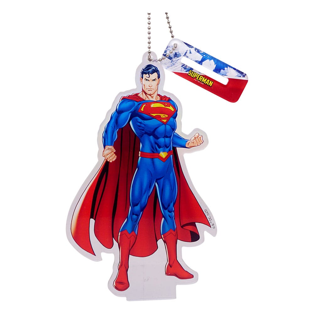 Porte-clés Superman DC Comics en acrylique sous licence officielle Monogram Int. avec le logo emblématique de Superman.