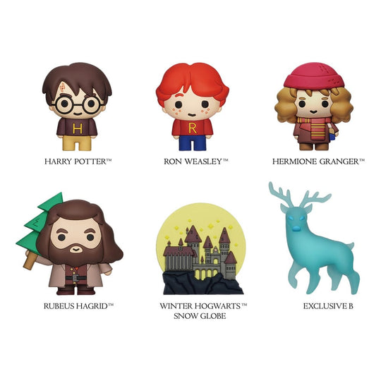 Présentoir complet de 12 aimants 3D Harry Potter Christmas Series Monogram