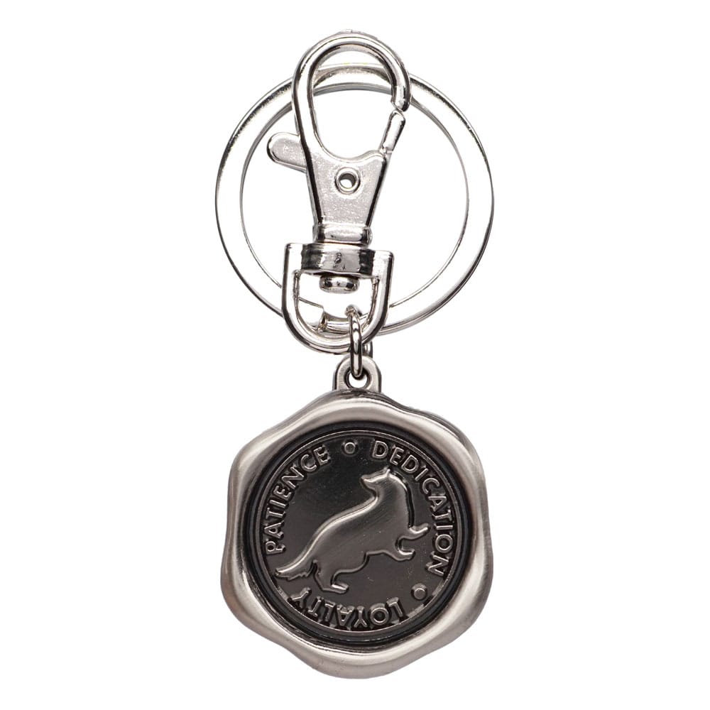 Porte-clés Harry Potter Poufsouffle en étain, licence officielle Monogram Int., sur fond blanc