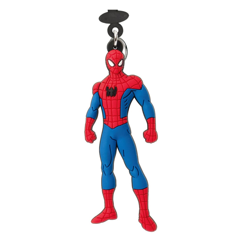Porte-clés Spiderman en PVC doux pour sac à dos, sous licence officielle Marvel