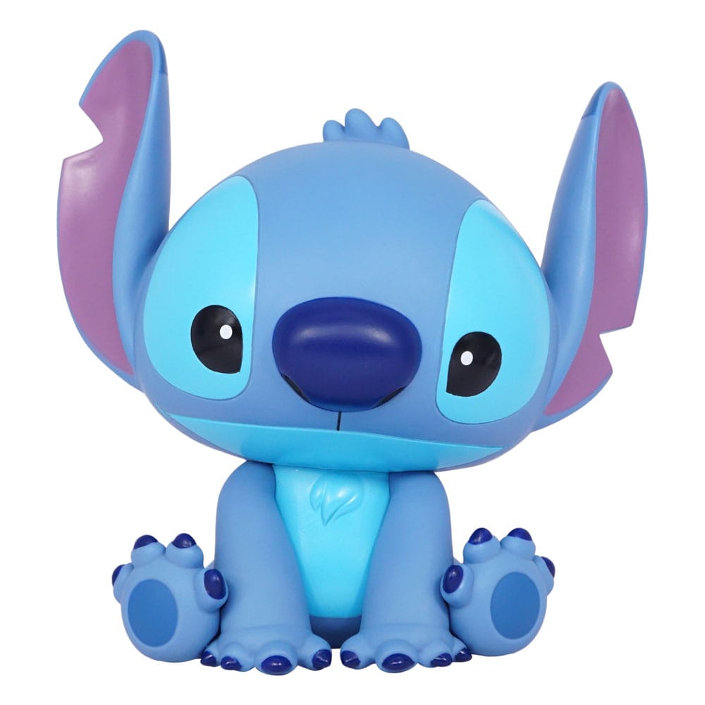 Tirelire Stitch Lilo et Stitch 20 cm en PVC, sous licence officielle Monogram International, idéale pour les fans et la décoration.