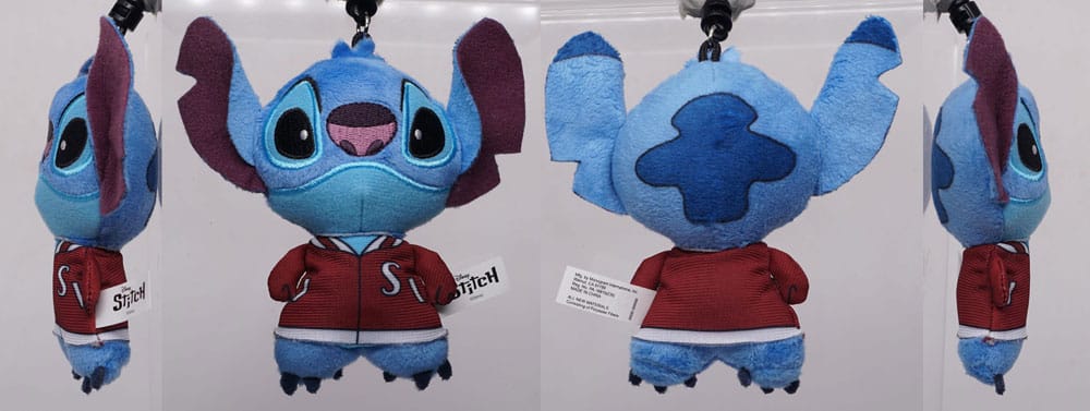 Gros plan sur le visage expressif de Stitch en peluche
