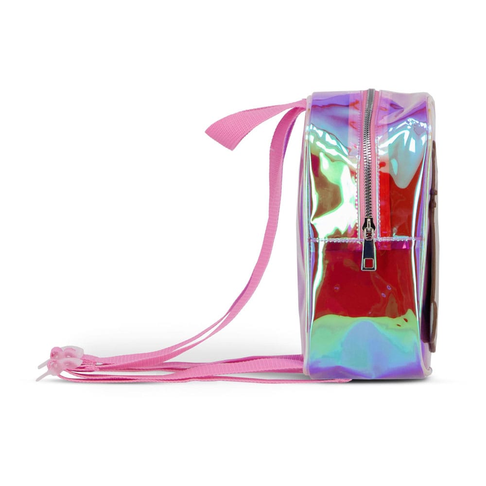 Mini sac à dos Pusheen Shiny porté, montrant sa taille compacte