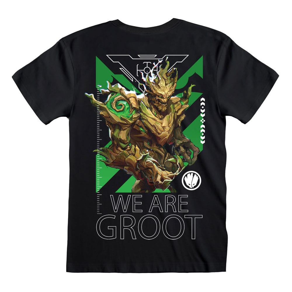 T-Shirt Marvel Rivals Groot officiel 100% coton, vue de face sur fond blanc.