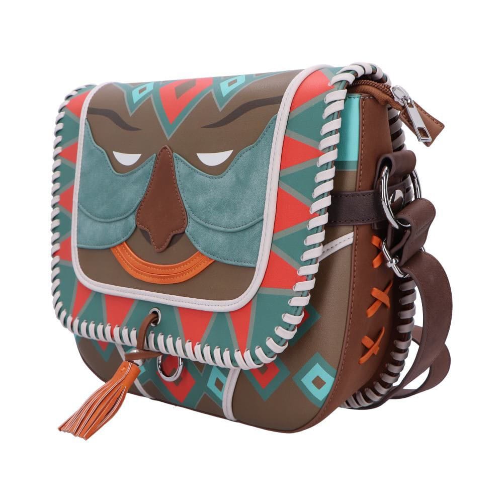 Détail du logo D&D sur le sac Bag of Holding en cuir PU