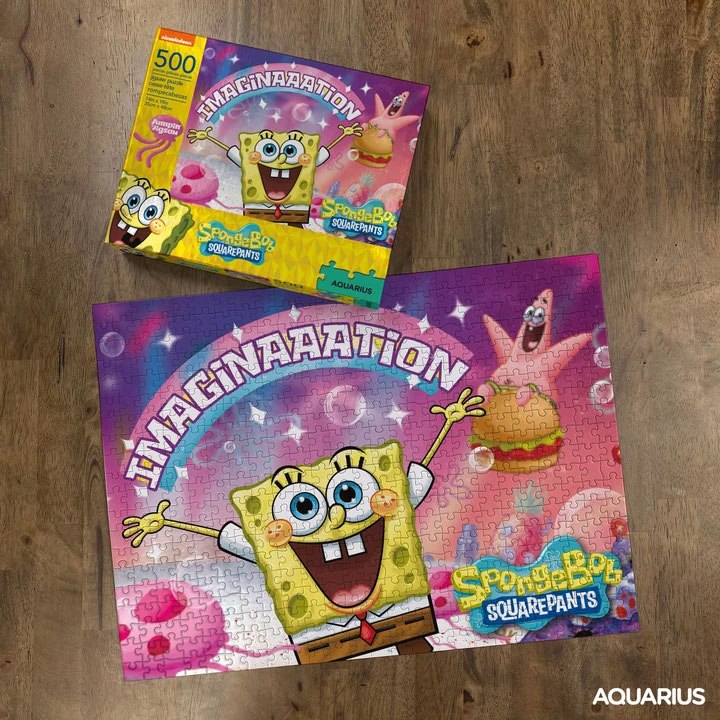 Boîte du puzzle Bob l'éponge Imaginaaation 500 pièces Aquarius