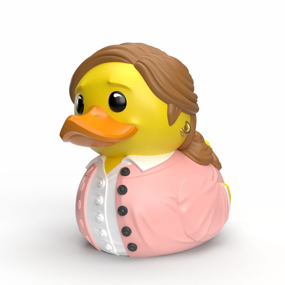 Gros plan sur la figurine Tubbz Pam Beesly et ses détails
