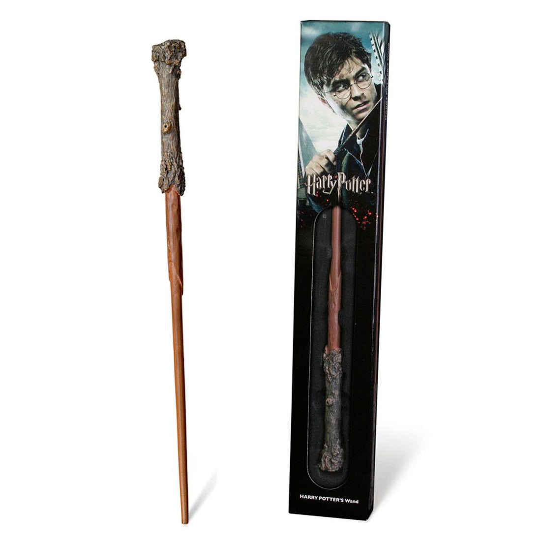 Réplique officielle de la baguette d'Harry Potter de Noble Collection, en résine, 38 cm, dans sa boîte-fenêtre.