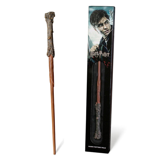Réplique officielle de la baguette d'Harry Potter de Noble Collection, en résine, 38 cm, dans sa boîte-fenêtre.