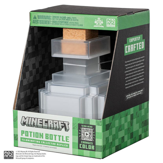 Détail de la Potion Illuminante Minecraft 16cm, montrant la qualité Noble Collection.