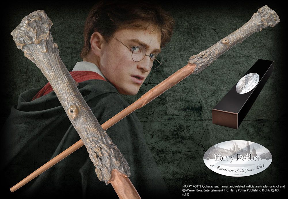 Réplique officielle de la baguette de Harry Potter par Noble Collection dans sa boîte de collection