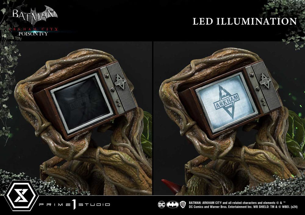 Gros plan sur les détails de la statuette Poison Ivy 1/3