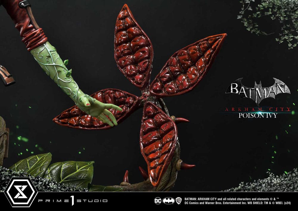 Détail des yeux et de l'expression de Poison Ivy