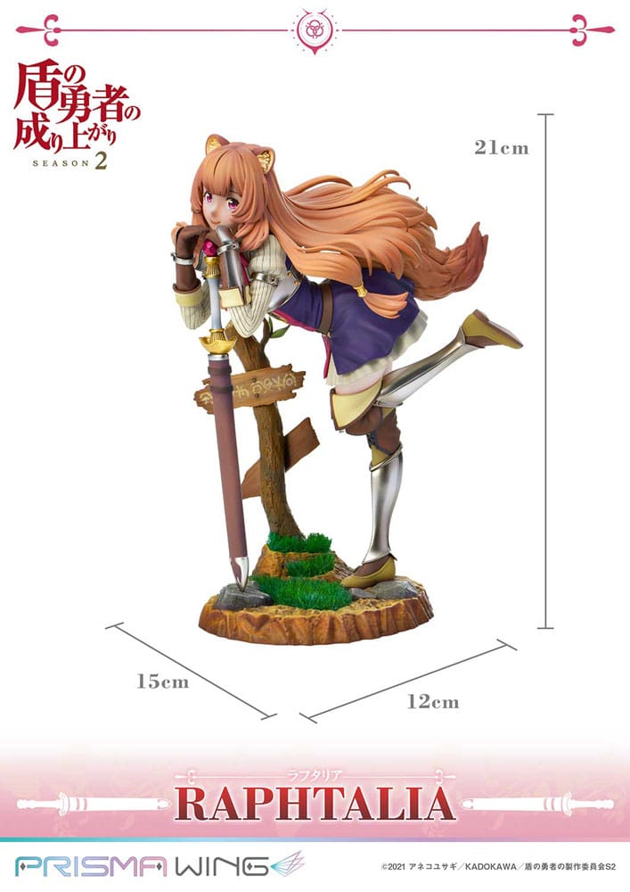 Vue d'ensemble de la figurine Raphtalia Prime 1 Studio, prête à être exposée
