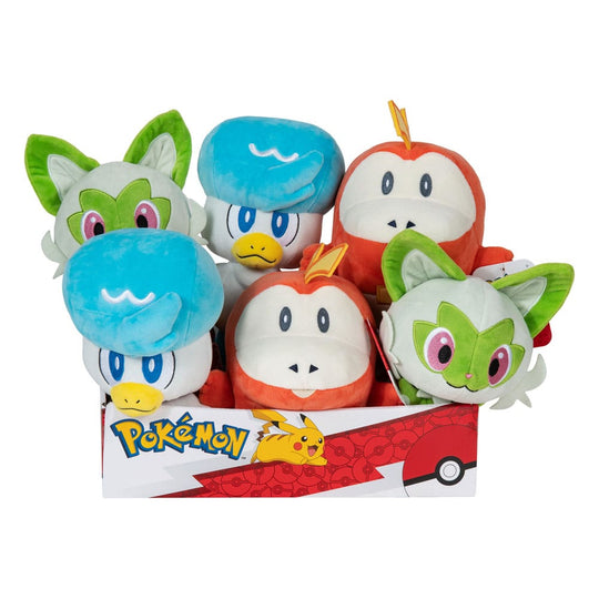 Assortiment de 6 peluches Pokémon Génération IX : Coiffeton, Chochodile, Poussacha