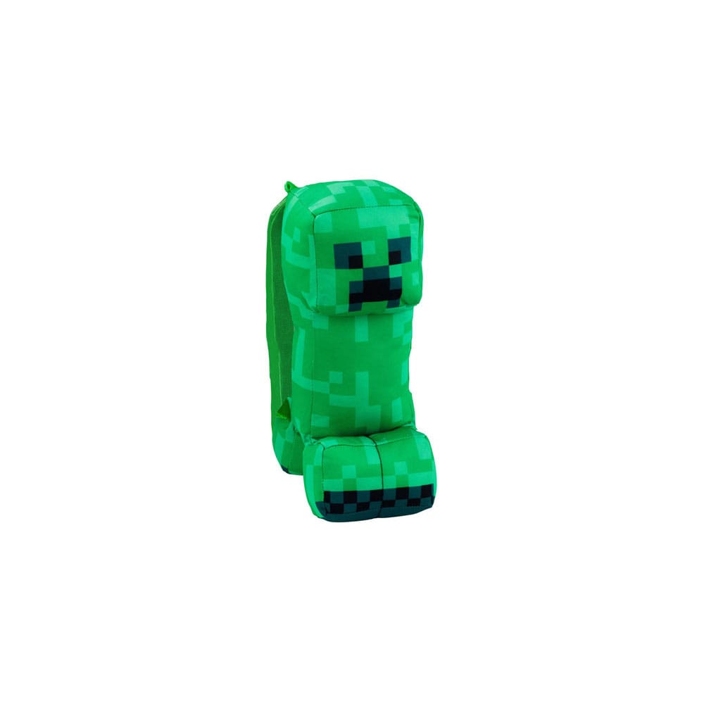 Détail de la fermeture éclair d'un sac à dos peluche Minecraft