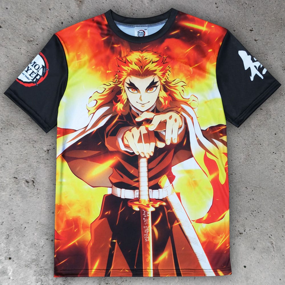 T-shirt Demon Slayer Kyojuro Rengoku officiel POPbuddies - Vue de face