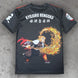 Détail du design du T-shirt Kyojuro Rengoku Kimetsu no Yaiba