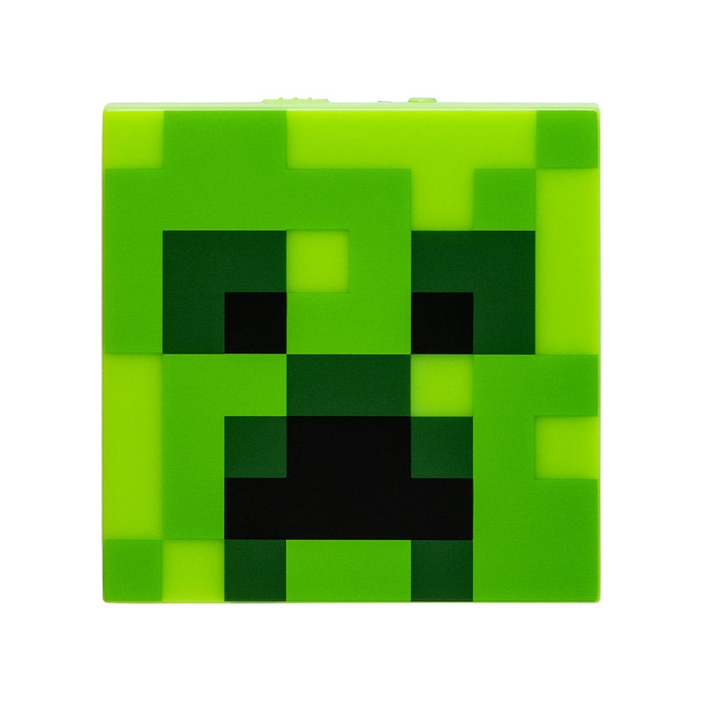Veilleuse Minecraft Creeper 10 cm allumée, vue de face